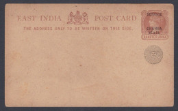Inde British India Chamba Princely State Quarter Anna Mint Service Postcard, Queen Victoria, Post Card Postal Stationery - Chamba