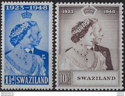 1948 Swaziland Royal Silver Wedding MNH SG N. 46/47 - Otros & Sin Clasificación