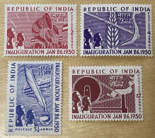 INDIA - MH* - 1950 -  # 227/230 - Neufs