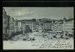 Mondschein-AK Linz, Franz Josef-Platz  - Sonstige & Ohne Zuordnung