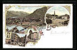 Lithographie Bozen, Ortsansicht Vom Virgl, Johannesplatz, Torggelhaus  - Bolzano (Bozen)