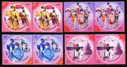 India 2020 MNH 4v H-Pair, Corona CovidVirus Warriors, Doctor, Train, Ship, Sweeper, Virus - Maladies