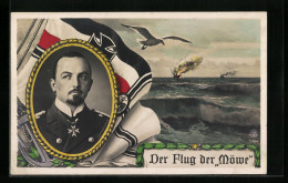 AK Korvettenkapitän Graf Dohna Schlodien Mit Kriegsschiff  - Guerre 1914-18