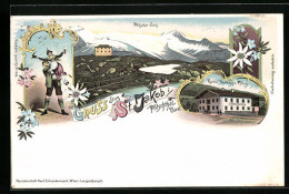 Lithographie St. Jakob I. Pfitschthal, Totalansicht Mit Rainer`s Gasthaus  - Other & Unclassified