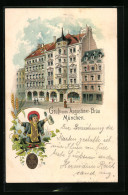 Lithographie München, Strassenpartie Am Augustinerbräu, Münchner Kindl  - Muenchen