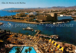 73857370 Eilat Eilath Israel The Marina And The Red Sea Aerial View  - Israel