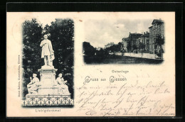 AK Giessen, Ostanlage, Liebigdenkmal  - Giessen