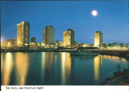 71339215 Tel Aviv Sea Front At Night Strand Bei Vollmond Tel Aviv - Israel