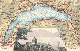 13979064 CHILLON_Chateau_de_Montreux_VD Et Le Grammont Landkarte Genfersee Und U - Other & Unclassified
