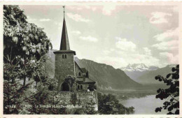 13979063 Glion__VD Le Temple Et Les Dents Du Midi Lac Léman - Autres & Non Classés