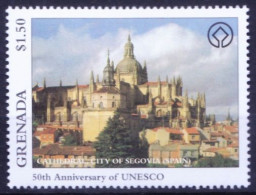 Grenada 1997 MNH, Segovia Cathedral In Spain, UNESCO, Architecture - UNESCO