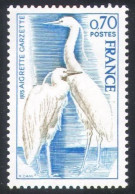 France 1975 MNH 1v, Egret, Nature Protection, Conservation, Environment, Birds - Storks & Long-legged Wading Birds