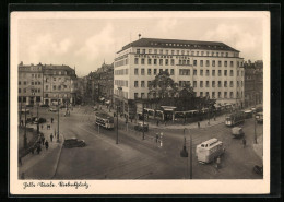 AK Halle A. S., Riebeckplatz Mit Strassenbahn  - Tram