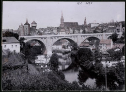 Fotografie Brück & Sohn Meissen, Ansicht Bautzen, Blick Auf Die Kronprinzenbrücke Und Der Stadt  - Places