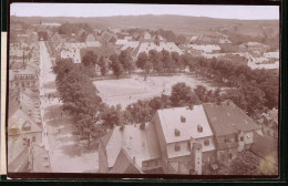 Fotografie Brück & Sohn Meissen, Ansicht Marienberg I. Sa., Blick Auf Den Markt Mit Denkmal  - Orte