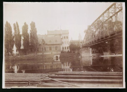 Fotografie Brück & Sohn Meissen, Ansicht Weissenfels, Holzfloss An Der Saalebrücke  - Lieux