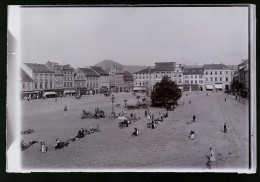 Fotografie Brück & Sohn Meissen, Ansicht Leitmeritz, Marktplatz Mit Umliegenden Gebäuden & Ladengeschäfte  - Lieux