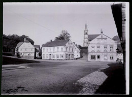 Fotografie Brück & Sohn Meissen, Ansicht Schirgiswalde I. Sa., Blick Auf Den Marktplatz Mit Geschäft E. Teubner, Lö  - Lieux