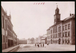 Fotografie Brück & Sohn Meissen, Ansicht Geyer / Erzg., Blick Auf Den Marktplatz Mit Dem Rathaus  - Lieux