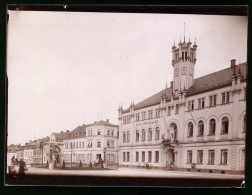 Fotografie Brück & Sohn Meissen, Ansicht Ehrenfriedersdorf / Erzg., Partie Am Marktplatz Mit Rathaus, Hotel Ratskeller  - Lieux