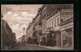 AK Belgrad, Fürst Michael-Strasse Mit Passanten  - Servië