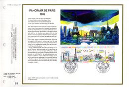 &#128509 " PANORAMA DE PARIS / NOTRE DAME DE PARIS " Sur Feuillet CEF 1er Jour De 1989 N° YT BC2583A. Parfait état. - Monuments