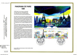 " PANORAMA DE PARIS / NOTRE DAME DE PARIS " Sur Feuillet CEF 1er Jour De 1989 N° YT BC2583A. Parfait état. - Denkmäler