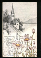 Künstler-AK Montreux, Eglise De Montreux  - Montreux