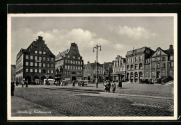 AK Flensburg, Strasse Am Südermarkt Mit Geschäft Von J. C. Heesch  - Flensburg