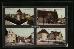 AK Jüterbog, Kaserne Mit Wasserturm, Markt, Rathaus, Kriegerdenkmal  - Jüterbog