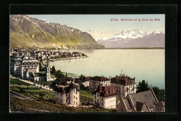 AK Montreux, Vue Generale Et Dent Du Midi  - Montreux