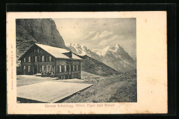 AK Grosse Scheidegg, Hotel, Eiger Und Mönch  - Autres & Non Classés