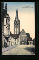 AK Bitterfeld, Partie Am Markt Mit Blick Auf Kirche  - Bitterfeld