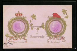 In Rilievo-Cartolina König Vittorio Emanuele III. Von Italien, Emile Loubert, Präsident Von Frankreich  - Royal Families