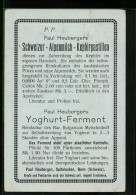 AK Paul Heubergers Schweizer Alpenmilch-Kephirpastillen Und Youghurt-Ferment, Reklame  - Advertising