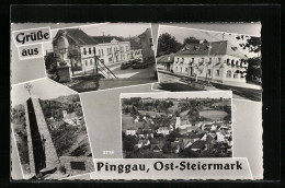 AK Pinggau, Strassenpartie, Gesamtansicht, Hotel Greger  - Autres & Non Classés
