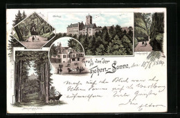 Vorläufer-Lithographie Eisenach, 1894, Wartburg, Hohe-Sonne Mit Ausblick  - Eisenach