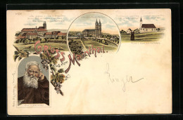 Lithographie Staffelstein, Schloss Banz, Wallfahrtskirche Vierzehn Heiligen, Porträt Ivo V. Staffelberg  - Sonstige & Ohne Zuordnung