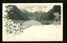 Lithographie Schönau, Königssee Mit Boot Vom Malerwinkel  - Other & Unclassified