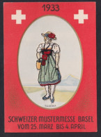 Stick-AK Basel, Schweizer Mustermesse Vom 25. März Bis 4. April 1933, Junge Dame In Tracht, Ausstellung  - Altri & Non Classificati