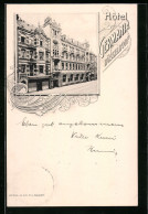 Passepartout-AK Düsseldorf, Hotel Germania, Strassenansicht  - Duesseldorf