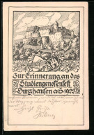 Künstler-AK Burghausen A. S., Studiengenossenfest 1922, Schloss  - Burghausen