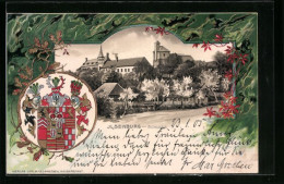 Präge-Lithographie Ilsenburg, Blick Auf Das Schloss, Wappen  - Ilsenburg