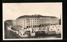 AK Basel, Schweiz. Mustermesse, Strassenbahn  - Tentoonstellingen