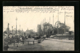 AK Bruxelles, Exposition, L`Incendie Des 14-15 Août 1910, La Grande Terrasse Et Les Derniers Vestiges Du Palais  - Esposizioni