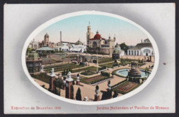 AK Bruxelles, Exposition De Bruxelles 1910, Jardins Hollandais Et Pavillon De Monaco  - Exhibitions