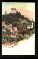 Künstler-AK Lichtenberg, Ortsansicht Mit Odenwald Und Schloss  - Odenwald