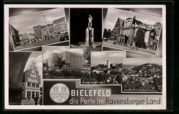 AK Bielefeld /Ravensberger Land, Crüwell-Haus, Die Sparrenburg, Rathaus Mit Stadtteater  - Bielefeld