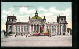 AK Berlin-Tiergarten, Reichstagsgebäude Mit Denkmal  - Tiergarten