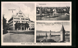 AK Lindau /Bodensee, Hafenpartie, Hotel Lindauer Hof J. J. Stoffel-Beckmann  - Lindau A. Bodensee